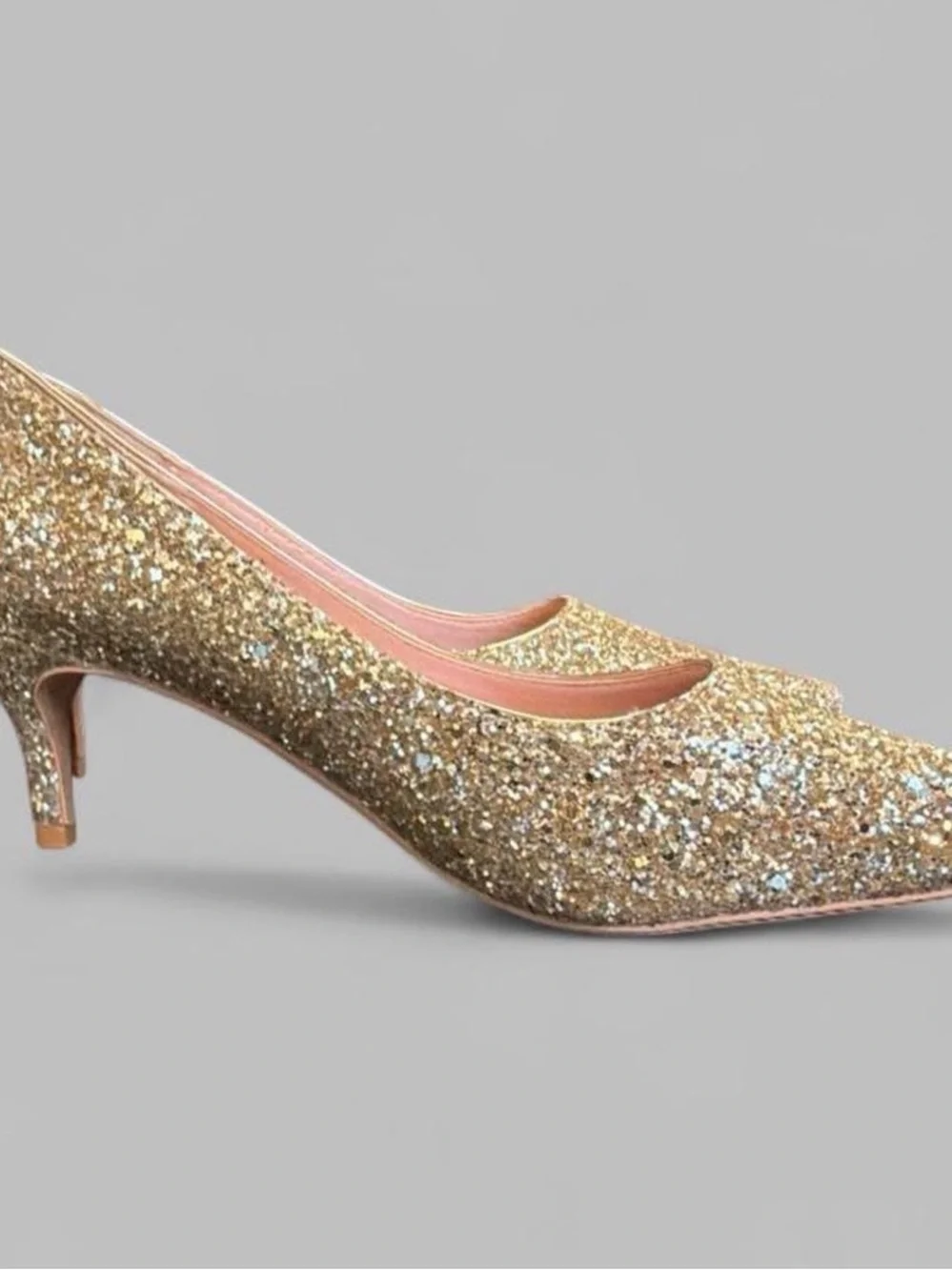 SOLD Women's Gold Glitter Pointed Toe Heels
